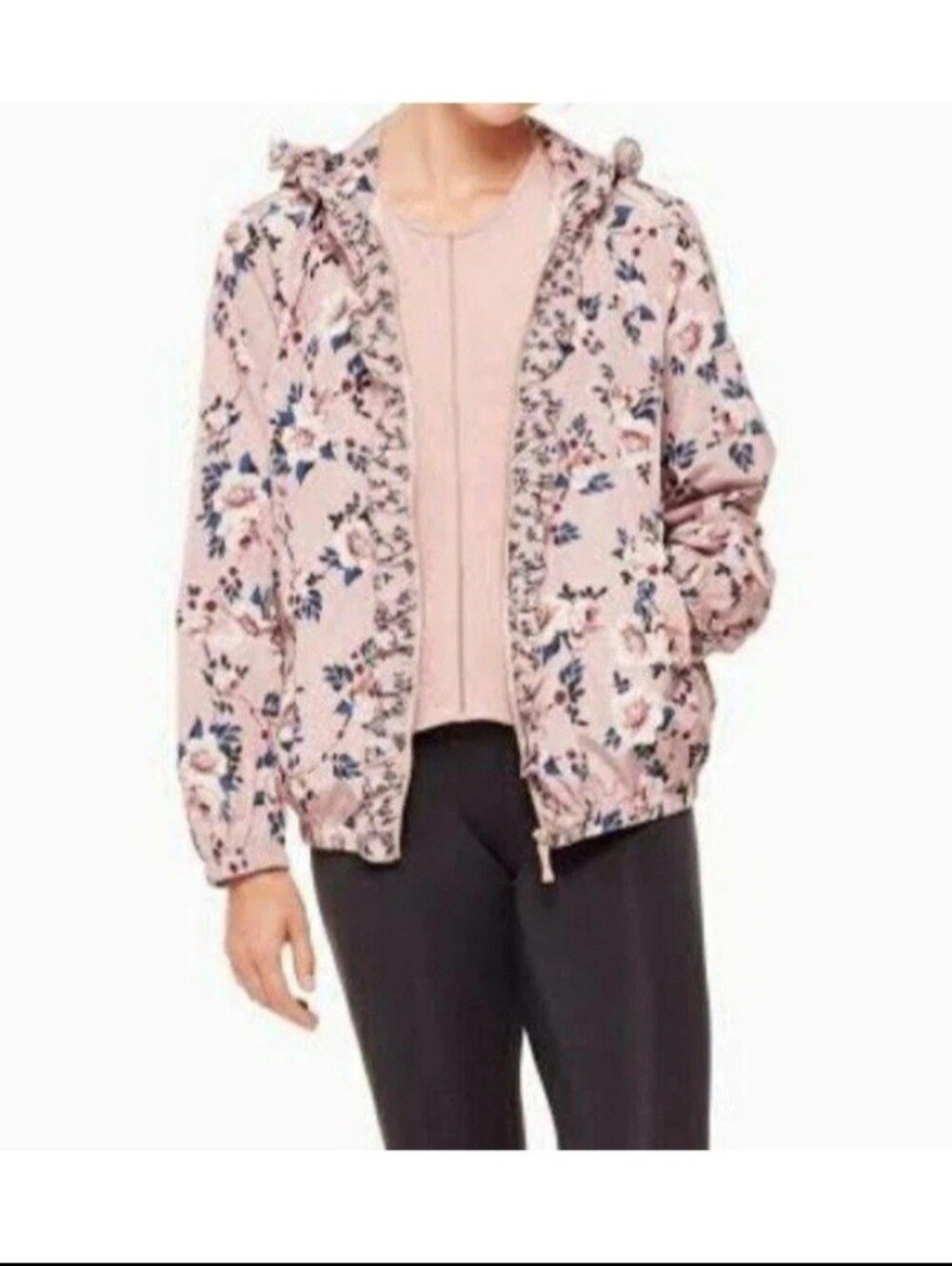 kate spade Pink Floral Ruffle-Trim Bomber Jacket